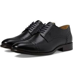 Johnston & Murphy Men's 13 Memory Foam Cap Toe Loafers Black Leather Dress Shoe